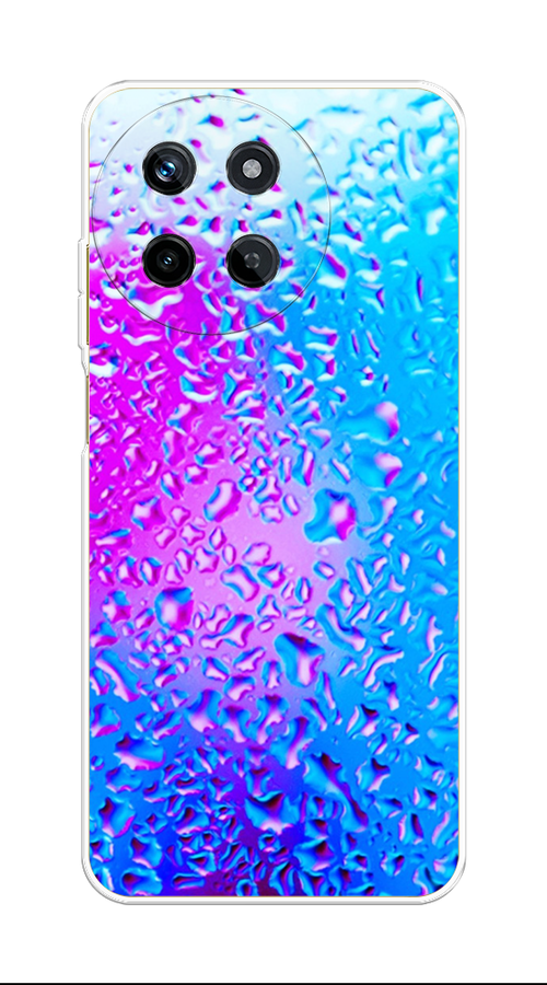 

Чехол на Realme 11 4G "Капли на стекле", Бирюзовый;розовый, 2515150-1