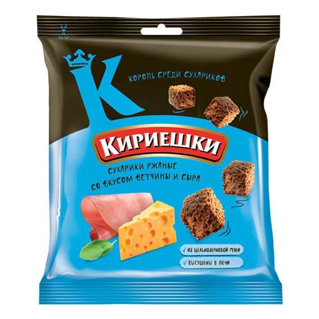 

Сухарики ржано-пшеничные Кириешки со вкусом ветчины и сыра 40 г