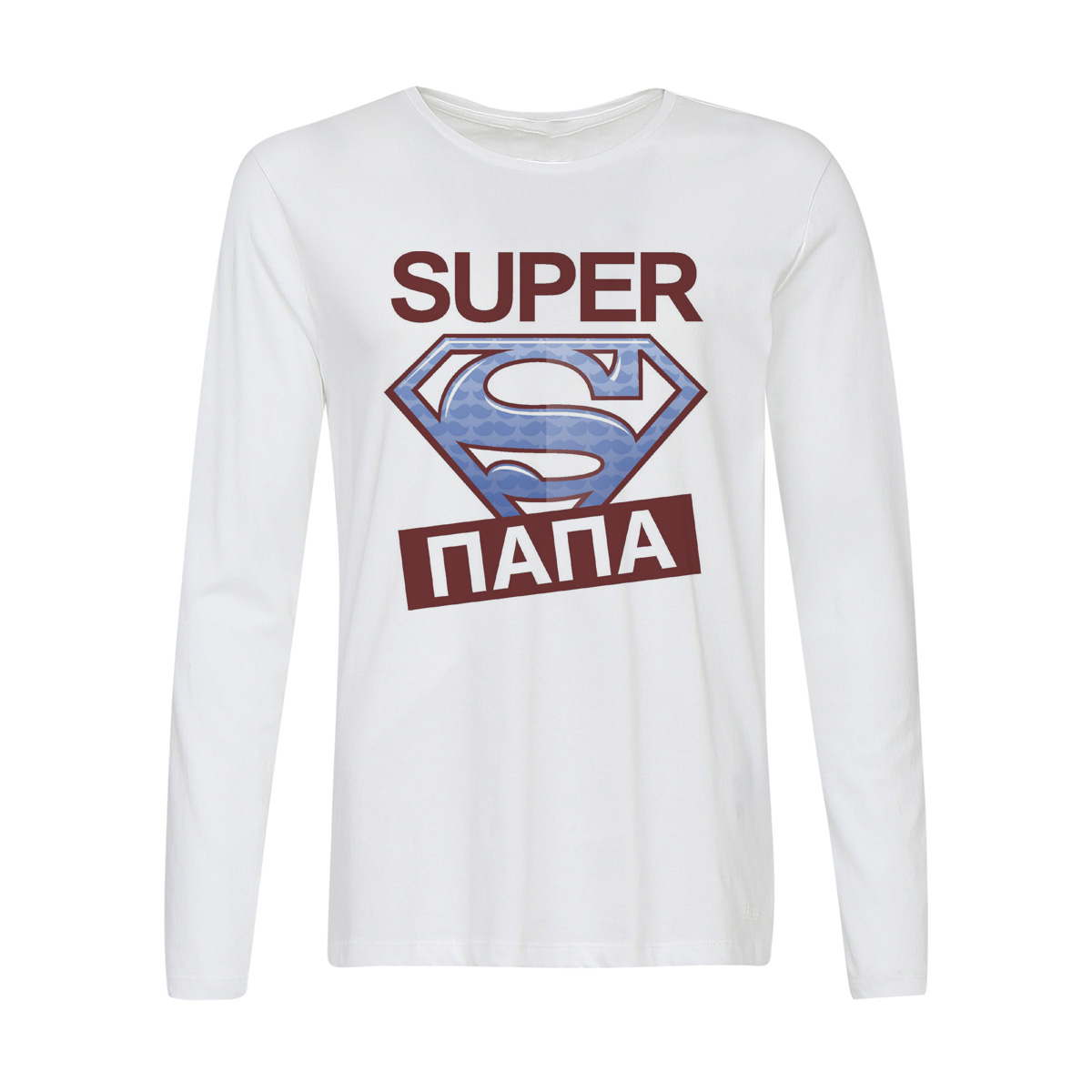 

Лонгслив CoolPodarok Супер папа (Super), Белый, w0113897