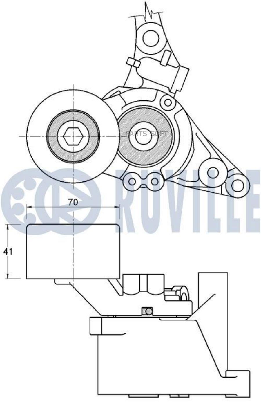 Натяжитель РучРемня С Роликом Toyota Land Cruiser Vdj200 2008 Ruville 542700 30941₽