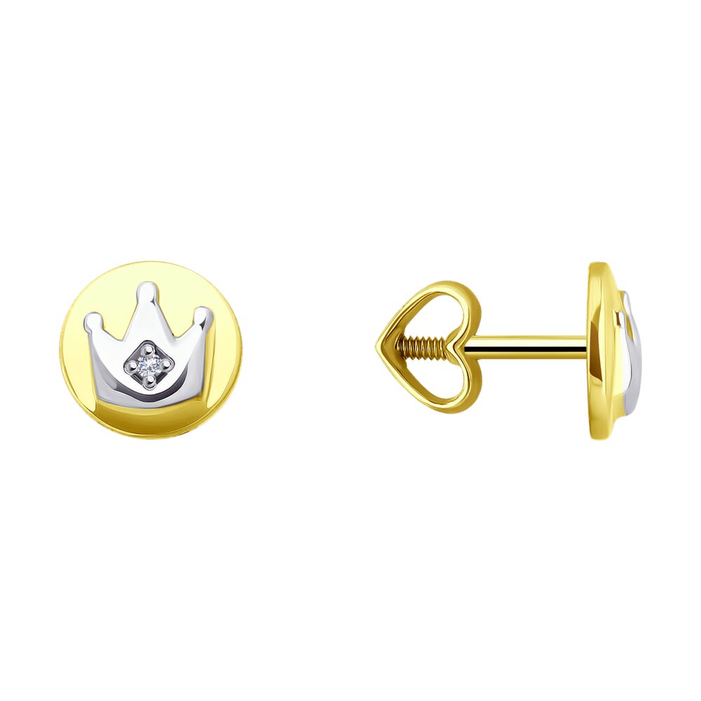 

Серьги из золота Diamant 53-122-02733-1, фианит, 53-122-02733-1