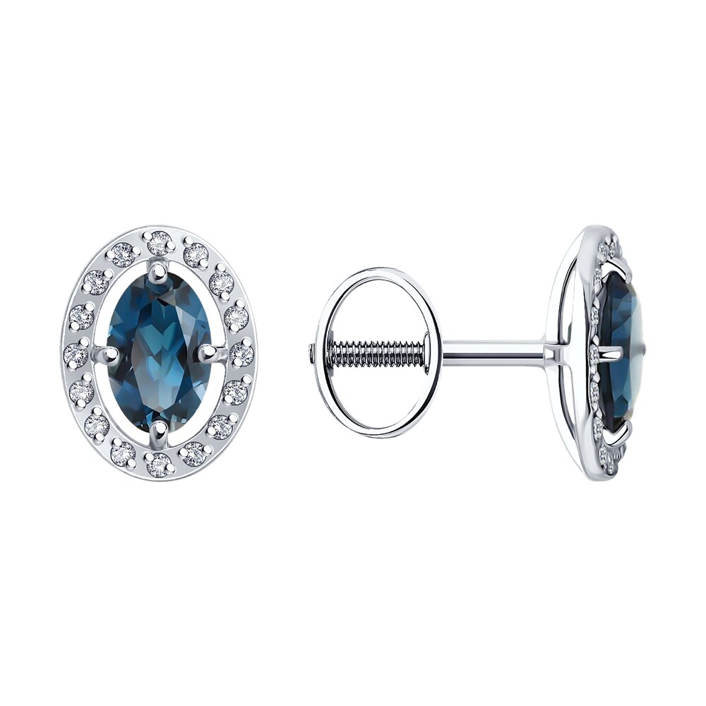 

Серьги из золота SOKOLOV 72-00400-3, бриллиант/топаз, 72-00400-3