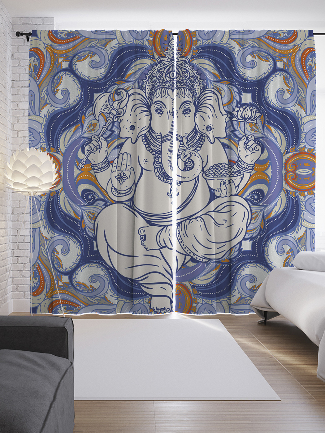 

Шторы JoyArty с фотопечатью "Божество на волнах" из сатена, 290х265 см, Божество на волнах