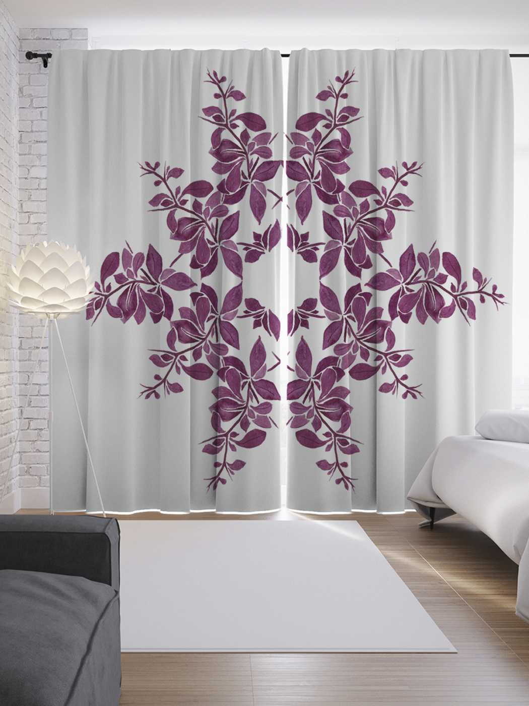 фото Шторы joyarty с фотопечатью "природа бывает симметричной" из сатена, 290х265 см