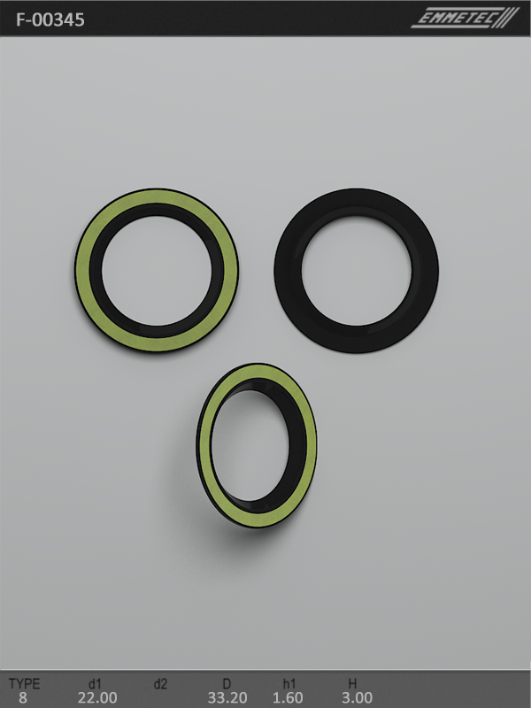 

Сальник рулевой рейки EMMETEC 22x33.2x1.6/3 (8) F-00345, F-00345, F00345