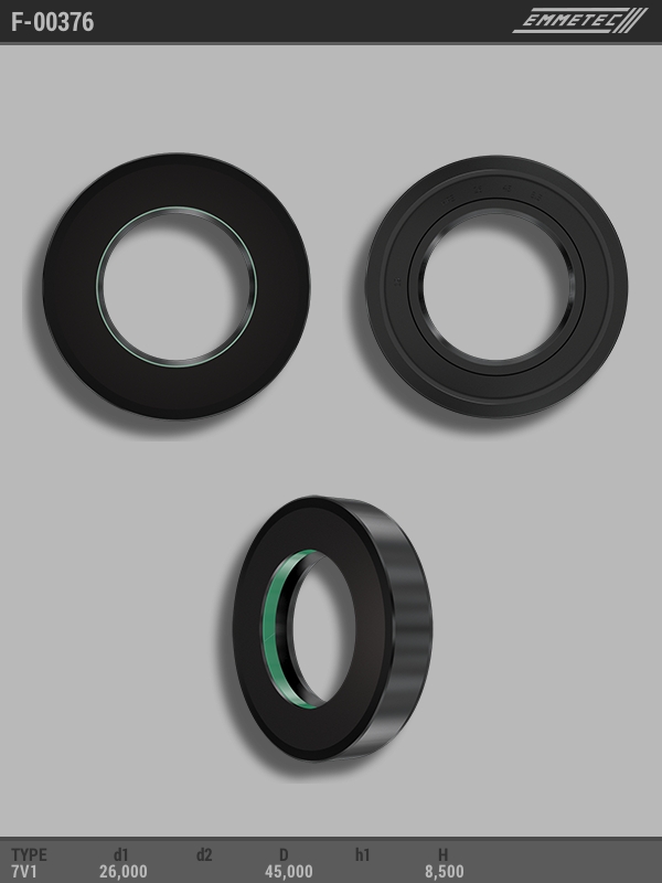 

Сальник рулевой рейки EMMETEC 26x45x8.5 (7V1) F-00376, F-00376, F00376
