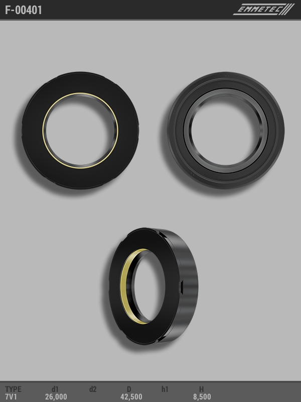 

Сальник рулевой рейки EMMETEC 26x42.5x8.5 (7V1) F-00401, F-00401, F00401