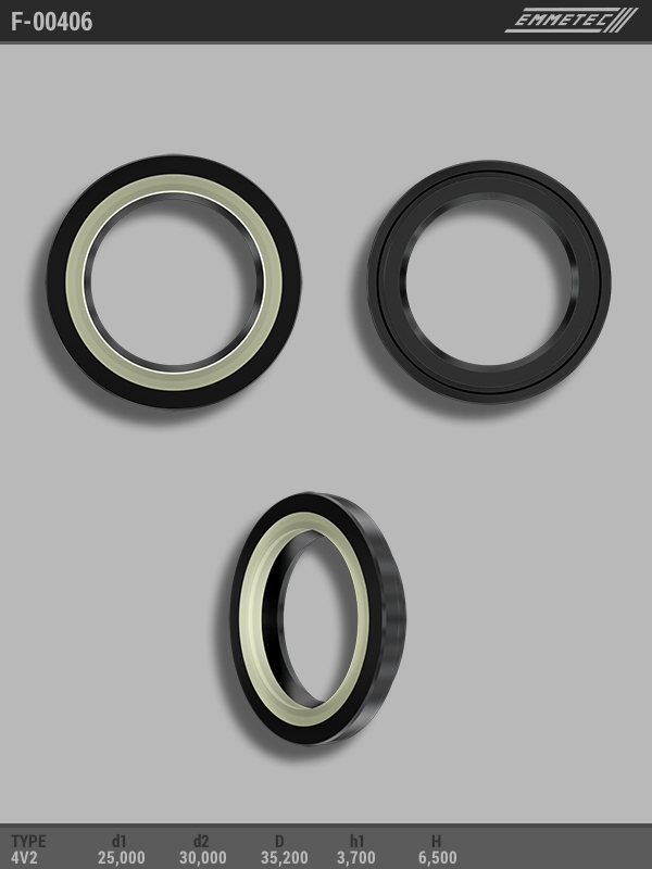 

Сальник рулевой рейки EMMETEC 25x35.2x3.7/6.5 (4V2) F-00406, F-00406, F00406