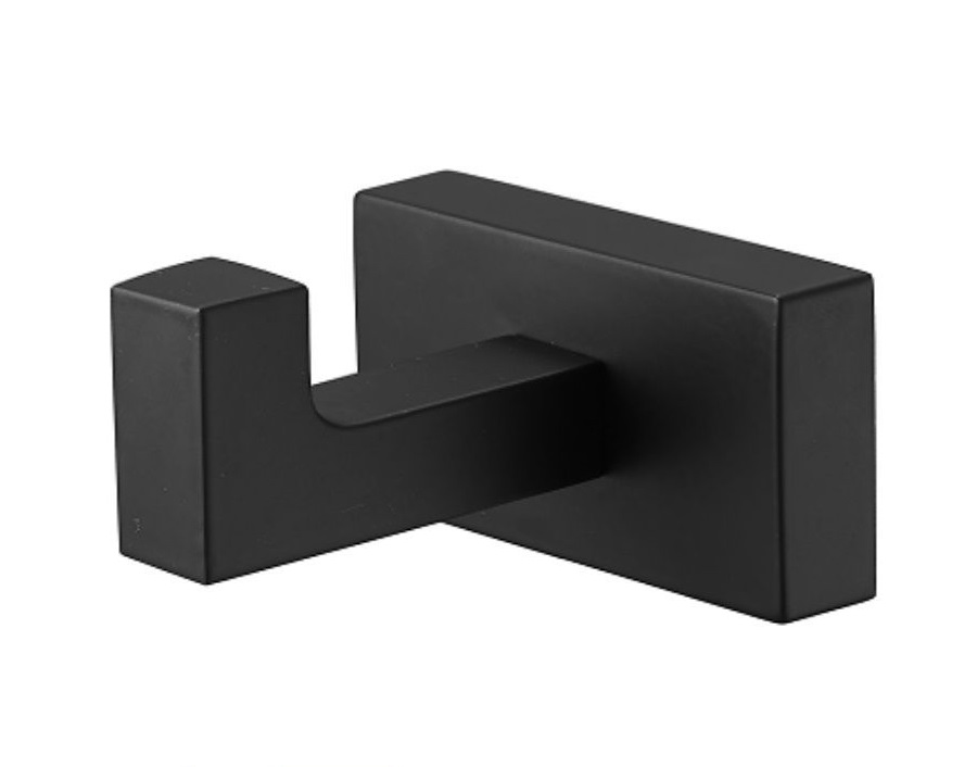 фото Крючок для полотенец belz b90305-1, настенный металлический, черный матовый