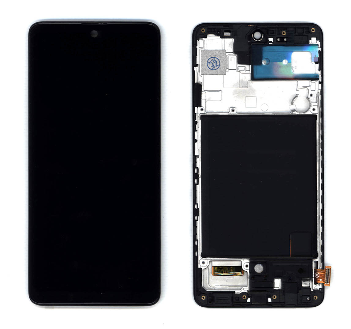 Дисплей с тачскрином для Samsung Galaxy A51 SM-A515F (TFT) черный с рамкой