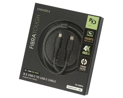 Кабель USB EnergEA FibraTough 3.1 USB-C to USB-C Cable 1м Black