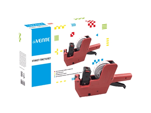 

Этикет-пистолет "deVENTE" 1строч. 8сим. 21*12мм, красный 4166800