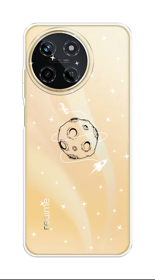

Чехол на Realme 11 4G "Полет вокруг луны", Белый;серый;черный, 2515150-1