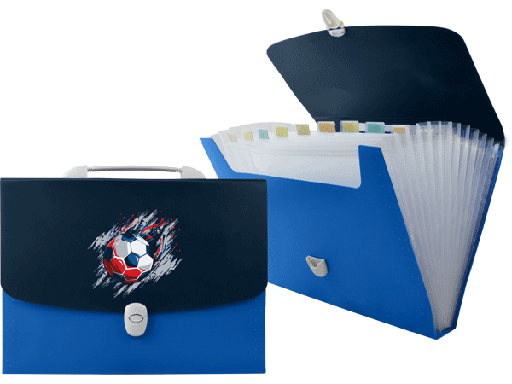 

Портфель А4 "de VENTE" Football синий с 12-ю, отд. 800мкм, 3073200