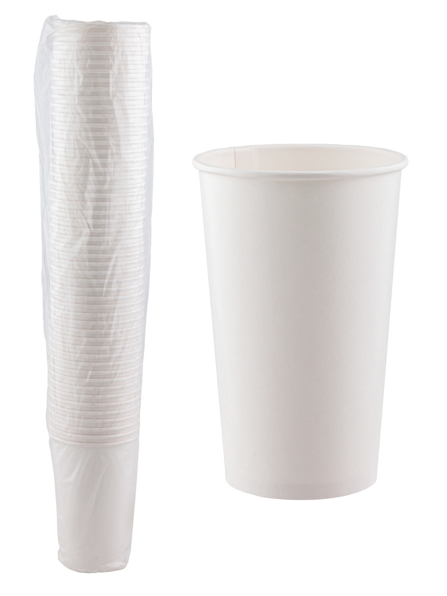 Стакан бумажный ИПК для холодных напитков белый 1-сл 400 мл d90 мм 50 шт./уп.