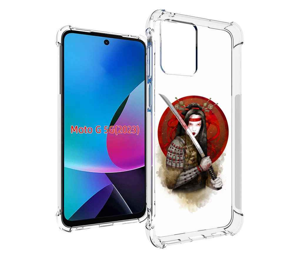 

Чехол MyPads рисованная девушка с катаной для MOTO G 5G 2023, Tocco