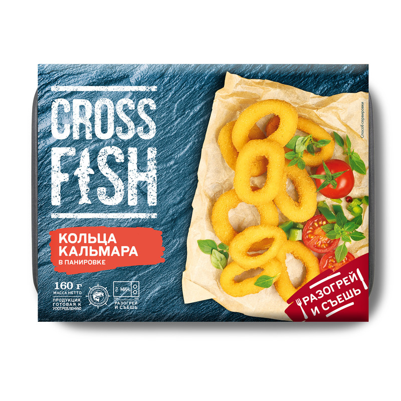 Кольца кальмара CrossFish в панировке, 160 г