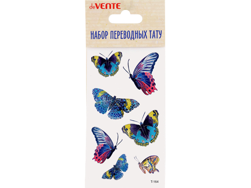 Набор наклеек-тату для тела deVENTE Бабочки 6х10.5см, в пакете 8002070 набор сувенирный бабочки на кошке 35 30 25 10х10х35 см
