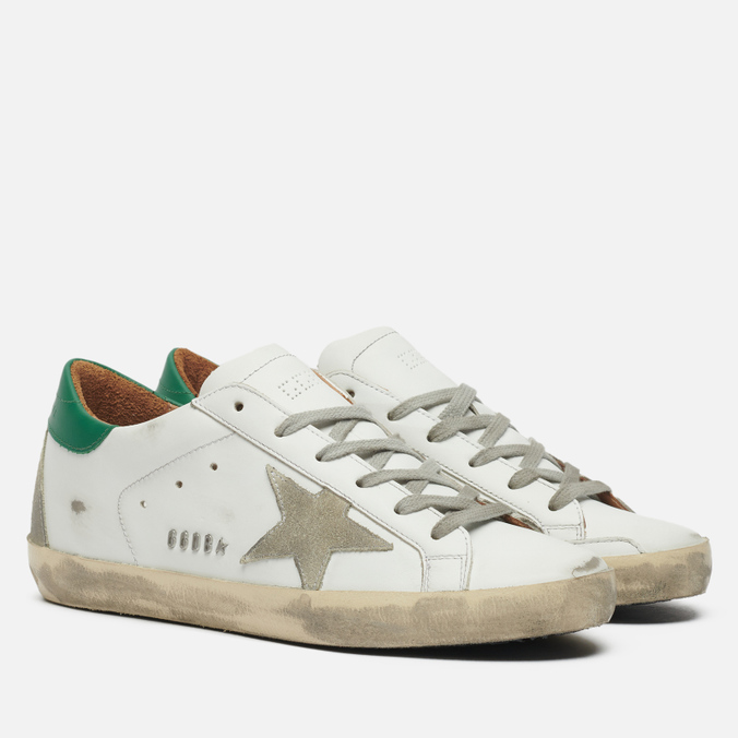 фото Кеды женские golden goose super-star leather/suede star белые 40 eu