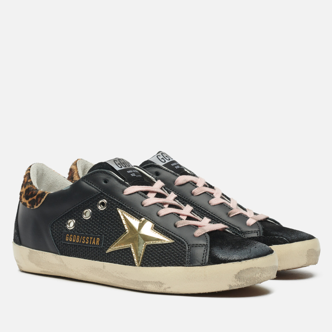 фото Кеды женские golden goose super-star leather/spur 3d star черные 38 eu