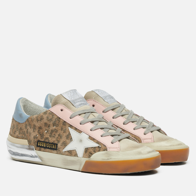 фото Кеды женские golden goose super-star penstar leopard print suede коричневые 38 eu