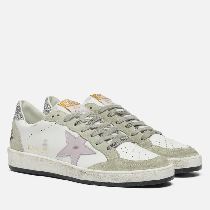 фото Кеды женские golden goose ball star leather/leather star белые 38 eu