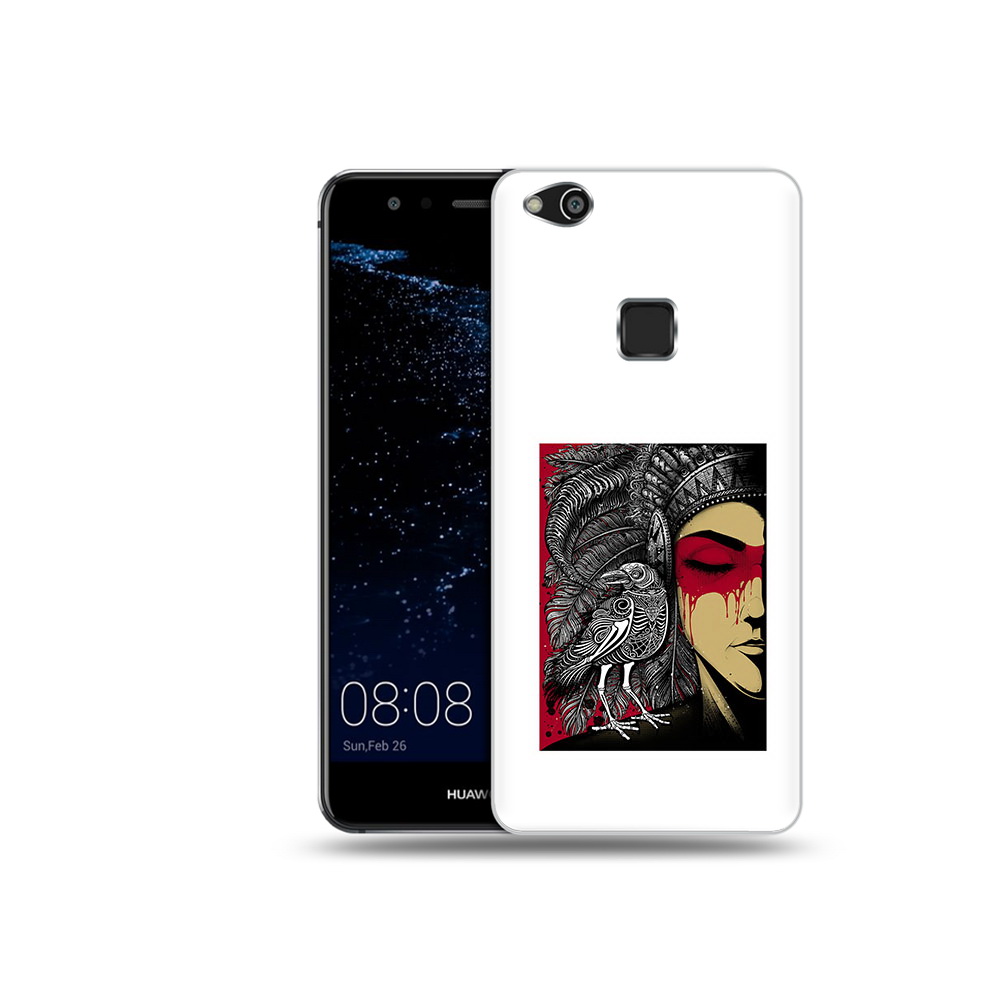 

Чехол MyPads Tocco для Huawei P10 Lite девушка с вороном в абстракции (PT62135.59.311), Прозрачный, Tocco