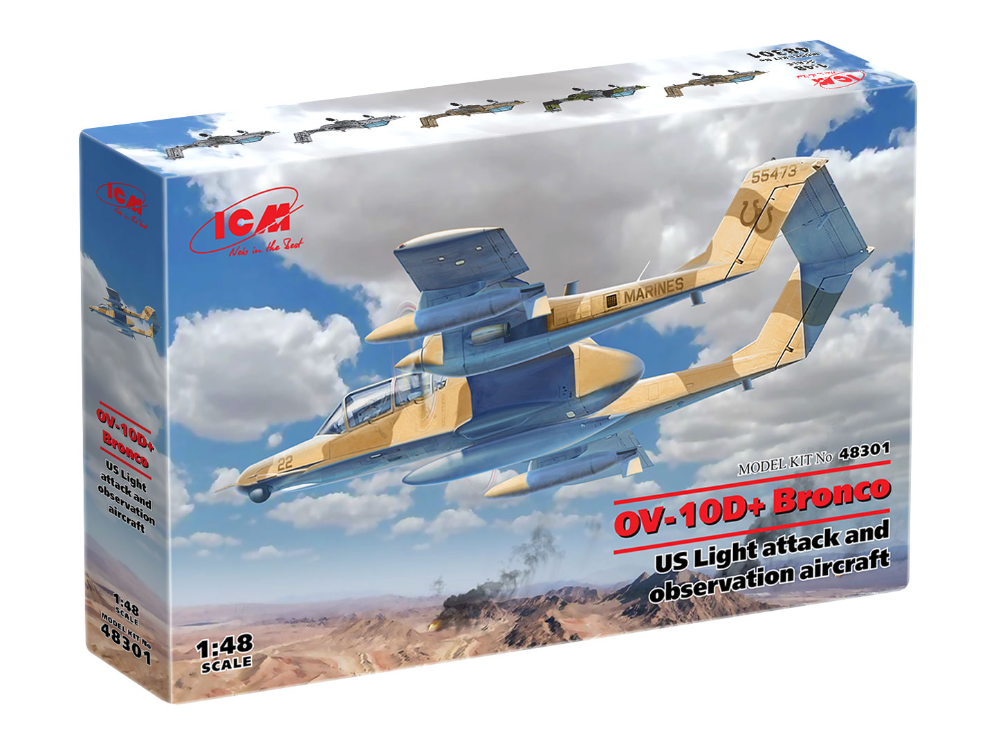 фото Сборная модель icm 1/48 легкий штурмовик и самолет наблюдения ov-10d+ bronco 48301