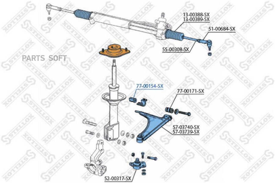 

STELLOX Сайлентблок STELLOX 7700154sx