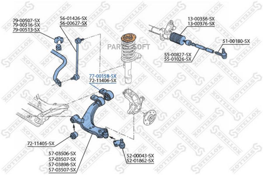 

STELLOX Сайлентблок STELLOX 7700158sx