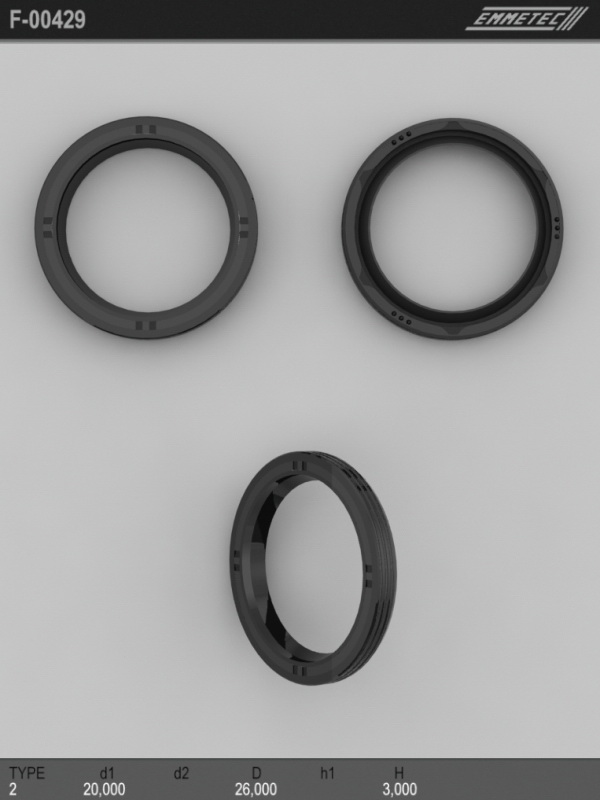 

Сальник рулевой рейки EMMETEC 20x26x3 (2) F-00429, F-00429, F00429