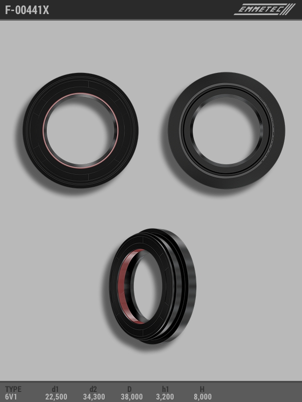 

Сальник рулевой рейки EMMETEC 22.5x34.3/38x3.2/8 (6V1) F-00441X, F-00441X, F00441X
