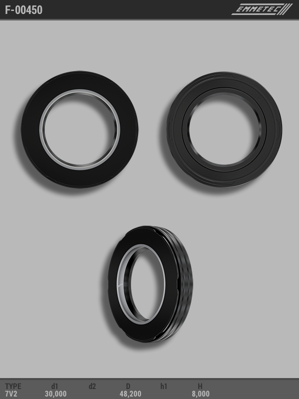 

Сальник рулевой рейки EMMETEC 30x48.1x8 (7V2) F-00450, F-00450, F00450