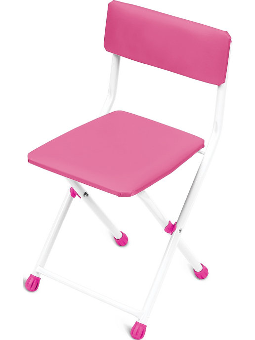 фото Детскийстул складной inhome сти3 с мягкими сиденьем и спинкой, 3-7 лет, розовый