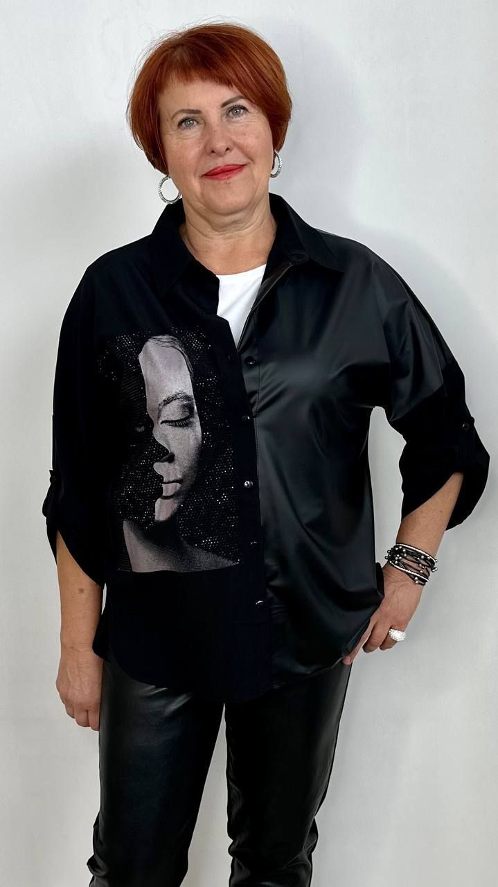 Рубашка женская Asen 334 черная 52 RU