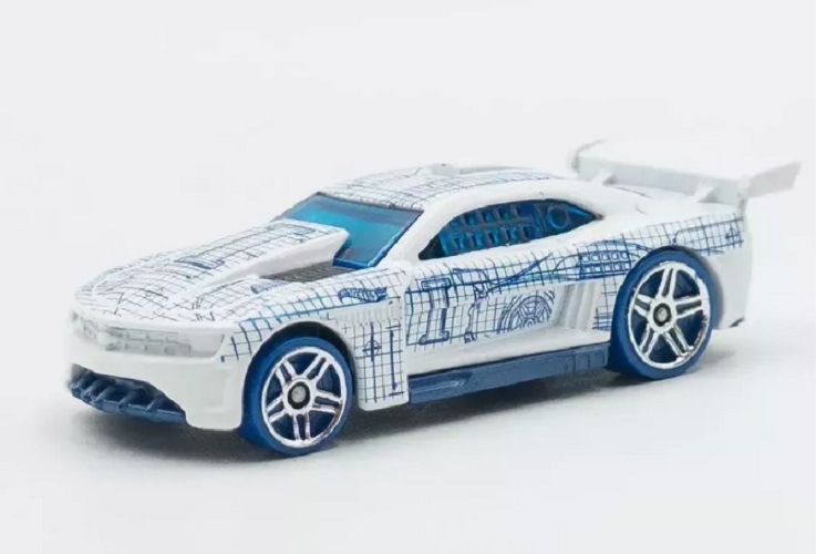 

Машинка базовой коллекции Hot Wheels CUSTOM 11 CAMARO белая 5785 HKK17, Белый;голубой