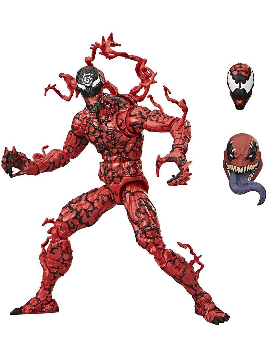Фигурка Hasbro симбиот Карнаж Марвел Carnage Marvel подвижная сменные головы 16 см