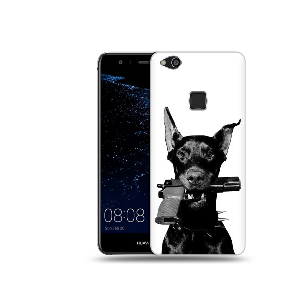 

Чехол MyPads Tocco для Huawei P10 Lite доберман с пистолетом (PT62135.59.331), Прозрачный, Tocco