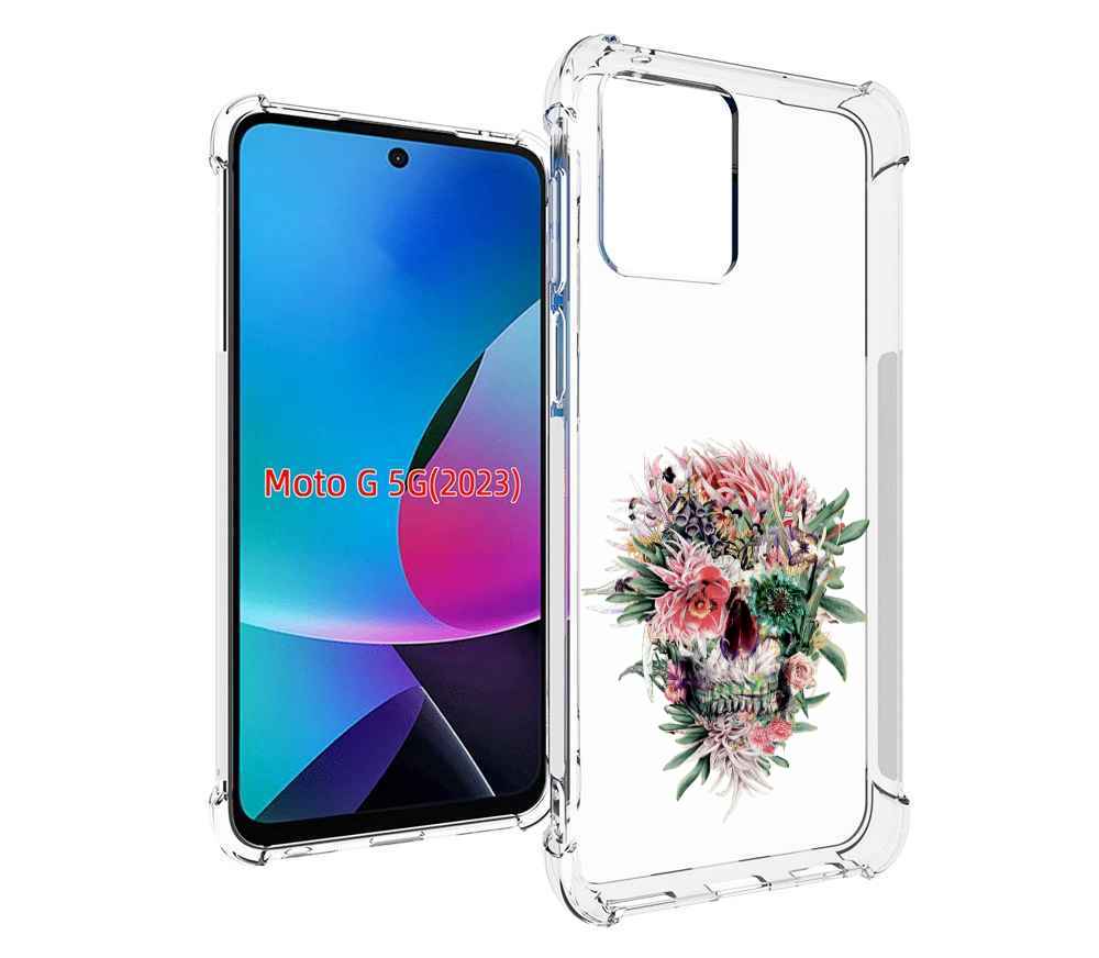 

Чехол MyPads череп из цветов для MOTO G 5G 2023, Tocco