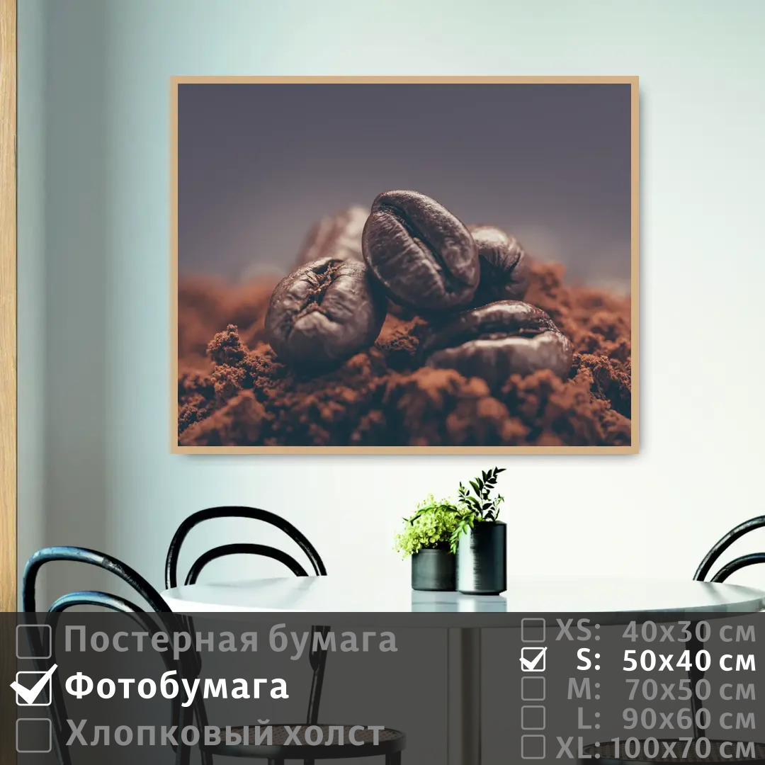 

Постер на фотобумаге ПолиЦентр Зерна ароматного кофе 50х40 см, ЗернаАроматногоКофе
