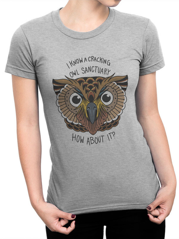 

Футболка женская Design Heroes Cracking Owl Sanctuary серая M, Cracking Owl Sanctuary