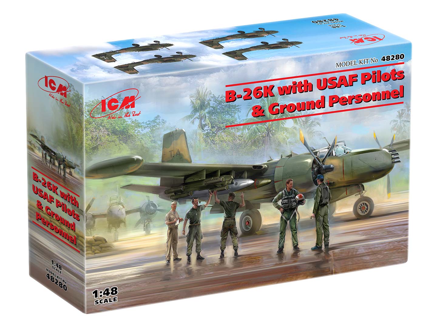 

Сборная модель ICM 1/48 B-26K с американскими пилотами и техниками 48280