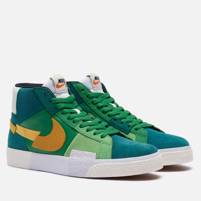 фото Кроссовки женские nike sb zoom blazer mid premium mosaic зеленые 44 eu