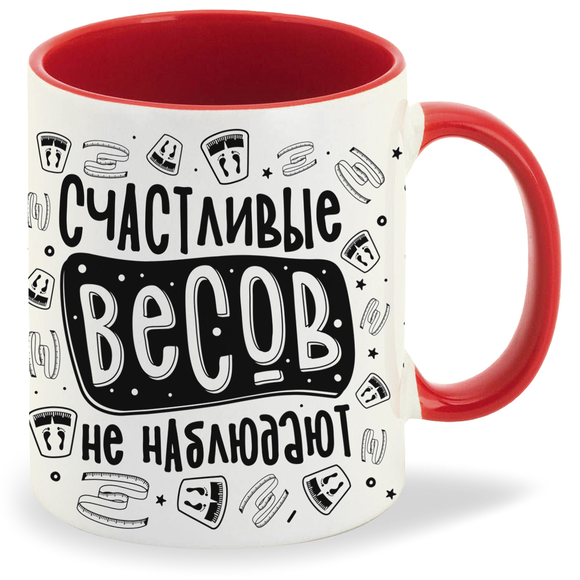 

Кружка CoolPodarok Прикол Счастливые весов не наблюдают, Прикол Счастливые весов не наблюдают