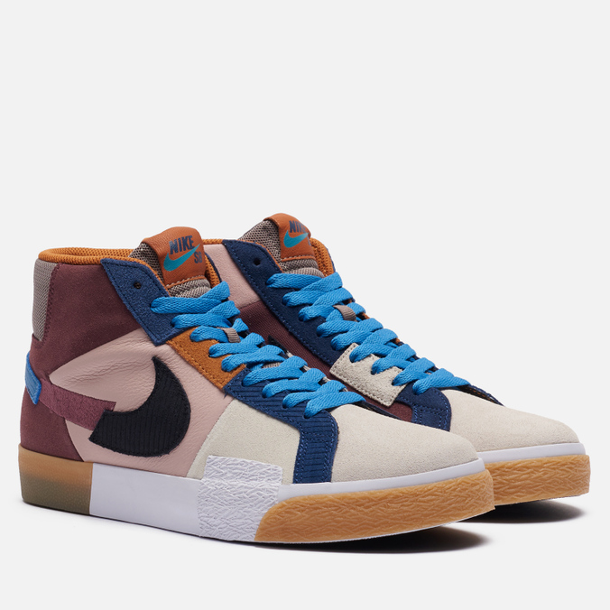 фото Кроссовки женские nike sb zoom blazer mid premium mosaic бордовые 40 eu