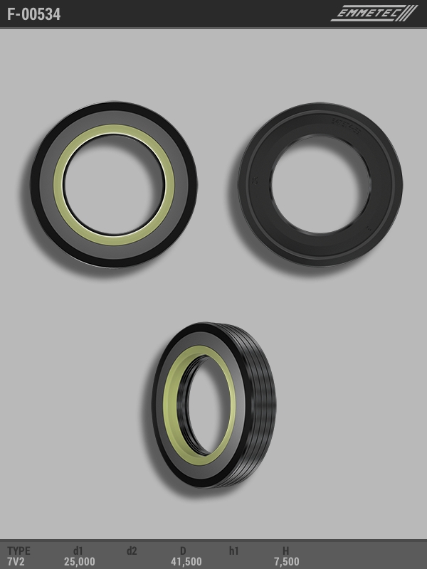 

Сальник рулевой рейки EMMETEC 25x41.5x7.5 (7V2) F-00534, F-00534, F00534