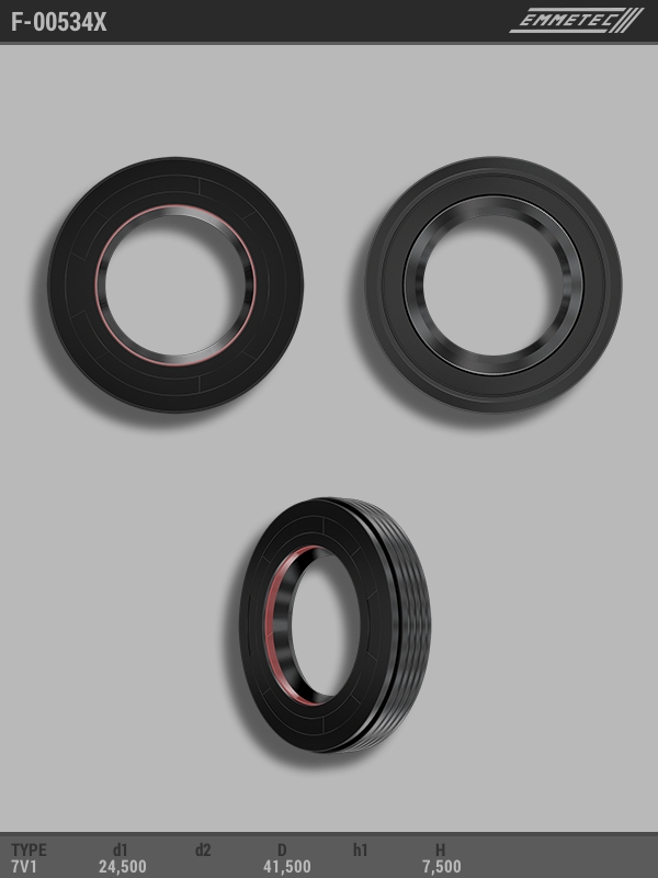 

Сальник рулевой рейки EMMETEC 24.5x41.5x7.5 (7V1) F-00534X, F-00534X, F00534X