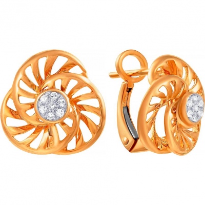 Серьги из красного золота Джей Ви E49206A0S14R002_SR_PINK, бриллиант