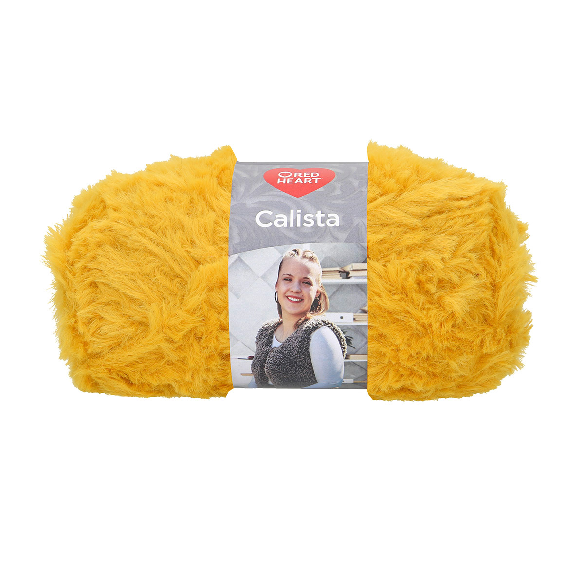 Пряжа Red Heart Calista, 100г, 60м (100% полиэстер) (00003 охра), 5 мотков