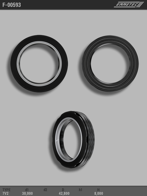 

Сальник рулевой рейки EMMETEC 30x42.8x8 (7V2) F-00593, F-00593, F00593
